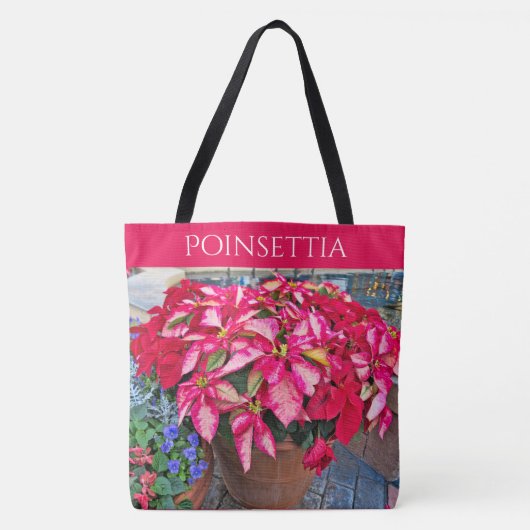 Ihr Text: Poinsettia Weihnachts-Blume-Foto Tasche (Vorderseite)