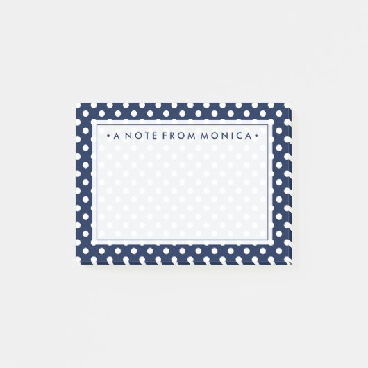 Ihr Text | Polka Dot Pattern Post-it Klebezettel (Vorderseite)