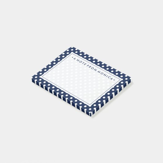 Ihr Text | Polka Dot Pattern Post-it Klebezettel (angewinkelt)