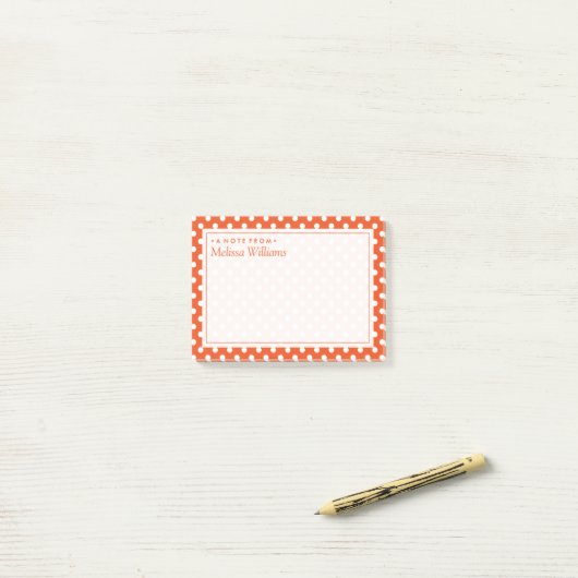 Ihr Text | Polka Dot Pattern Post-it Klebezettel (Auf Schreibtisch)