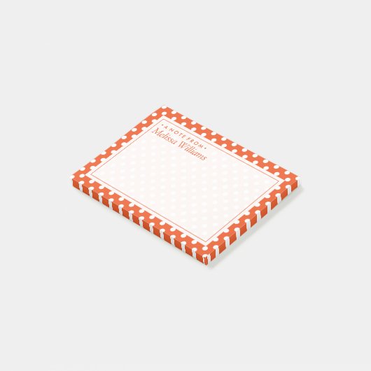 Ihr Text | Polka Dot Pattern Post-it Klebezettel (angewinkelt)