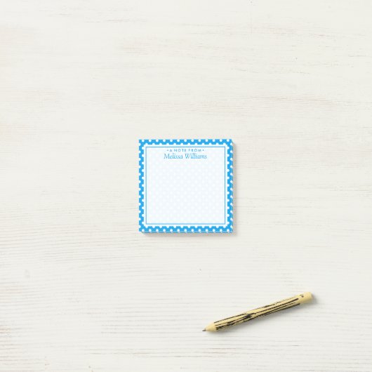 Ihr Text | Polka Dot Pattern Post-it Klebezettel (Auf Schreibtisch)