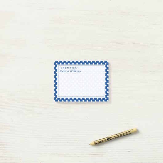 Ihr Text | Polka Dot Pattern Post-it Klebezettel (Auf Schreibtisch)