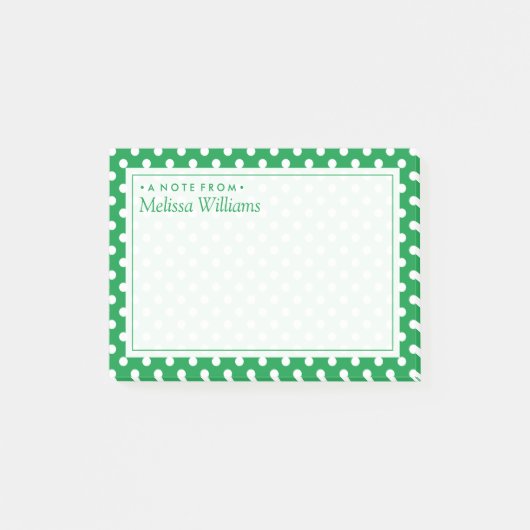 Ihr Text | Polka Dot Pattern Post-it Klebezettel (Vorderseite)