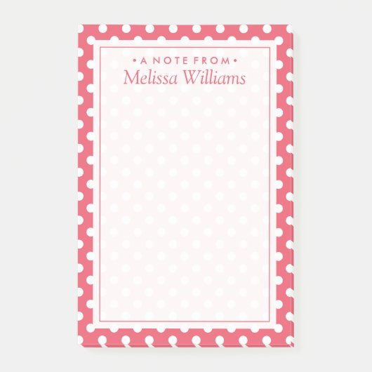 Ihr Text | Polka Dot Pattern Post-it Klebezettel (Vorderseite)