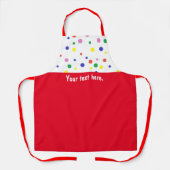Ihr Text, Polka Dots Bib Solid Red Bottom Schürze (Vorderseite)