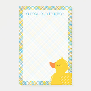 Ihr Text Rubber Ducky Kariert Post-it Klebezettel