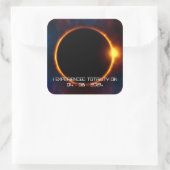 Ihr Text/Schriftart 2024 Dunkle Gesamtsolarauskält Quadratischer Aufkleber (Tasche)