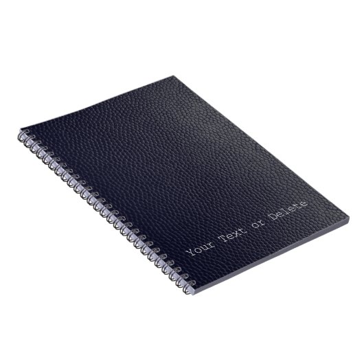 Ihr Text, schwarz Leder/Hautmuster Notizblock (Rechte Seite)