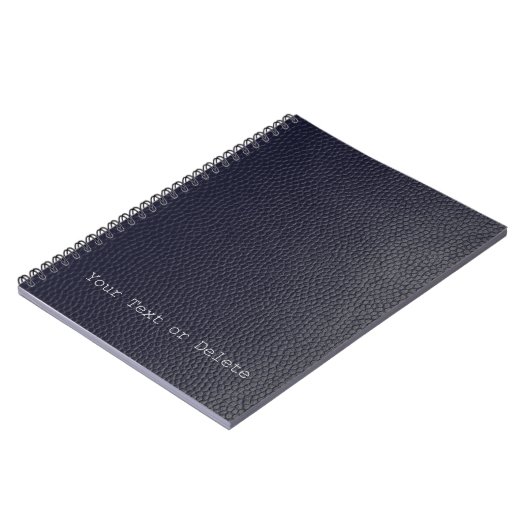 Ihr Text, schwarz Leder/Hautmuster Notizblock (Linke Seite)