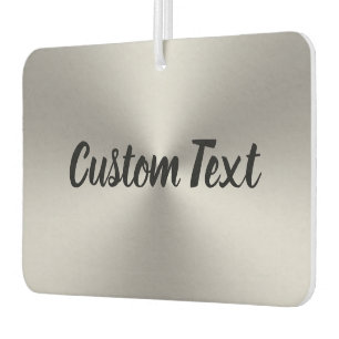 Ihr Text Schwarz Script Silver gebürstete Metallau Autolufterfrischer