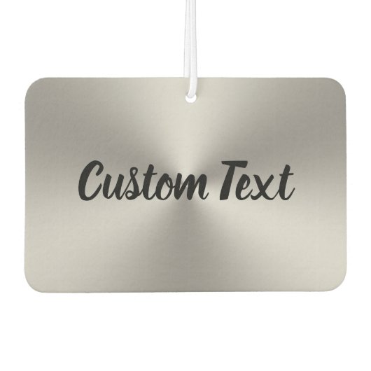 Ihr Text Schwarz Script Silver gebürstete Metallau Autolufterfrischer (Vorderseite)
