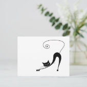 Ihr Text - Schwarze Katze-Zeichen-Pose 9 Postkarte (Stehend Vorderseite)