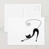 Ihr Text - Schwarze Katze-Zeichen-Pose 9 Postkarte (Vorne/Hinten)