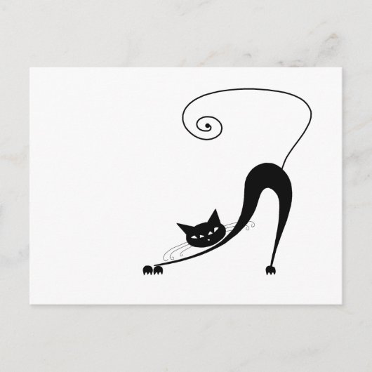 Ihr Text - Schwarze Katze-Zeichen-Pose 9 Postkarte (Vorderseite)