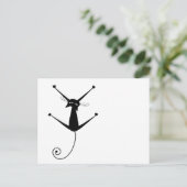 Ihr Text - Schwarze Katzenzeichen Pose 1 Postkarte (Stehend Vorderseite)