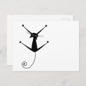 Ihr Text - Schwarze Katzenzeichen Pose 1 Postkarte (Vorne/Hinten)