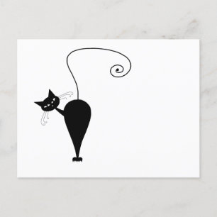 Ihr Text - Schwarze Katzenzeichen Pose 6 Postkarte