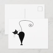 Ihr Text - Schwarze Katzenzeichen Pose 6 Postkarte (Vorne/Hinten)
