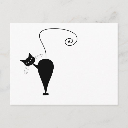 Ihr Text - Schwarze Katzenzeichen Pose 6 Postkarte (Vorderseite)