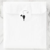 Ihr Text - Schwarze Katzenzeichen Pose 6 Runder Aufkleber (Tasche)