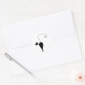 Ihr Text - Schwarze Katzenzeichen Pose 6 Runder Aufkleber (Umschlag)