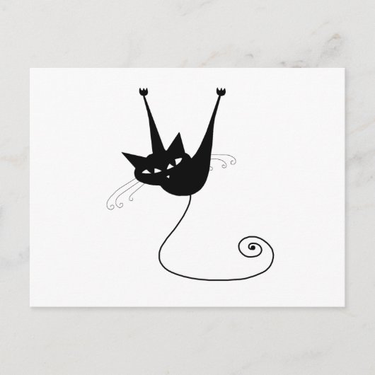 Ihr Text - Schwarzes Katzenzeichen Pose 10 Poster Postkarte (Vorderseite)