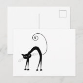 Ihr Text - Schwarzes Katzenzeichen Pose 2 Postkarte (Vorne/Hinten)