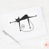 Ihr Text - Schwarzes Katzenzeichen Pose 3 Rechteckiger Aufkleber (Umschlag)