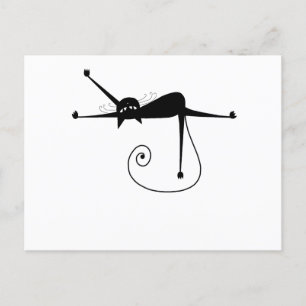 Ihr Text - Schwarzes Katzenzeichen Pose 4 Postkarte