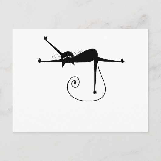 Ihr Text - Schwarzes Katzenzeichen Pose 4 Postkarte (Vorderseite)