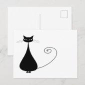 Ihr Text - Schwarzes Katzenzeichen Pose 7 Poster Postkarte (Vorne/Hinten)