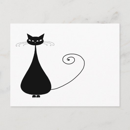 Ihr Text - Schwarzes Katzenzeichen Pose 7 Poster Postkarte (Vorderseite)