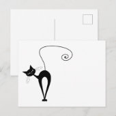 Ihr Text - Schwarzes Katzenzeichen Pose 8 Poster Postkarte (Vorne/Hinten)