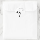 Ihr Text - Schwarzes Katzenzeichen Pose 8 Poster Runder Aufkleber (Tasche)