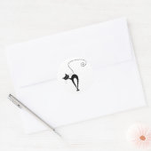 Ihr Text - Schwarzes Katzenzeichen Pose 8 Poster Runder Aufkleber (Umschlag)