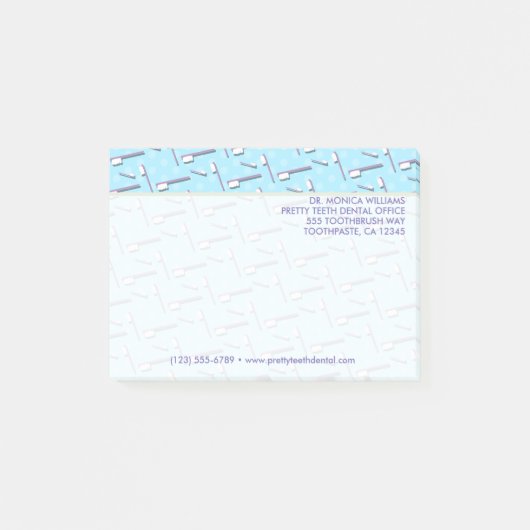 Ihr Text | Toothbrush Dental Office Post-it Klebezettel (Vorderseite)