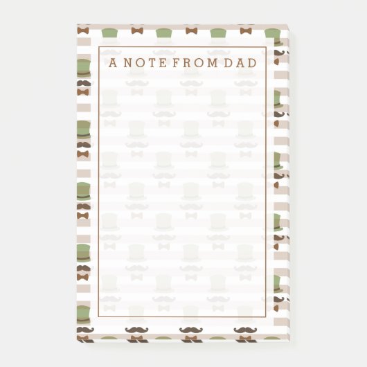 Ihr Text | Top Hat Mustache Post-it Klebezettel (Vorderseite)