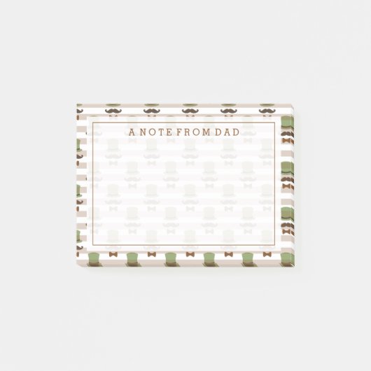 Ihr Text | Top Hat Mustache Post-it Klebezettel (Vorderseite)