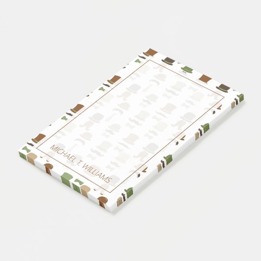 Ihr Text | Top Hat Mustache Post-it Klebezettel (angewinkelt)