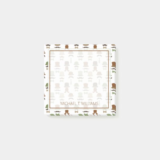 Ihr Text | Top Hat Mustache Post-it Klebezettel (Vorderseite)