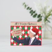 Ihr Text Trump 2024 Weihnachten in Roter Weihnacht Postkarte (Stehend Vorderseite)
