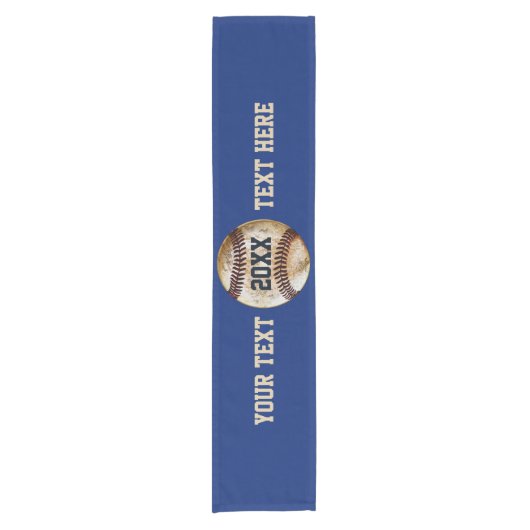 IHR TEXT und FARBEN, Baseball Table Runner Banner Kurzer Tischläufer (Vorderseite)