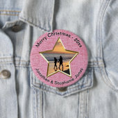 Ihr Text und Foto: Rosa Star-Form-Bildrahmen Button (Beispiel)
