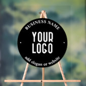 Ihr Text- und hochgeladenes Logo | Editierbar schw Acrylschild (Neutral)