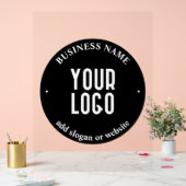 Ihr Text- und hochgeladenes Logo | Editierbar schw Acrylschild (Hochzeit)