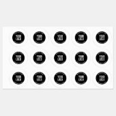 Ihr Text- und hochgeladenes Logo | Editierbar schw Etiketten (Blatt)