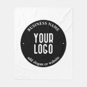 Ihr Text- und hochgeladenes Logo | Editierbar schw Fleecedecke (Vorderseite)