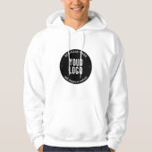 Ihr Text- und hochgeladenes Logo | Editierbar schw Hoodie (Vorderseite)