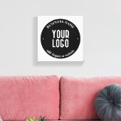 Ihr Text- und hochgeladenes Logo | Editierbar schw Leinwanddruck (Insitu (Wohnzimmer))